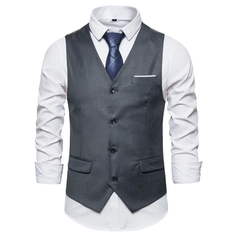 Herren Anzugweste in tailliertem Slim-Fit mit V‑Ausschnitt und Pattentaschen Nord Taschen