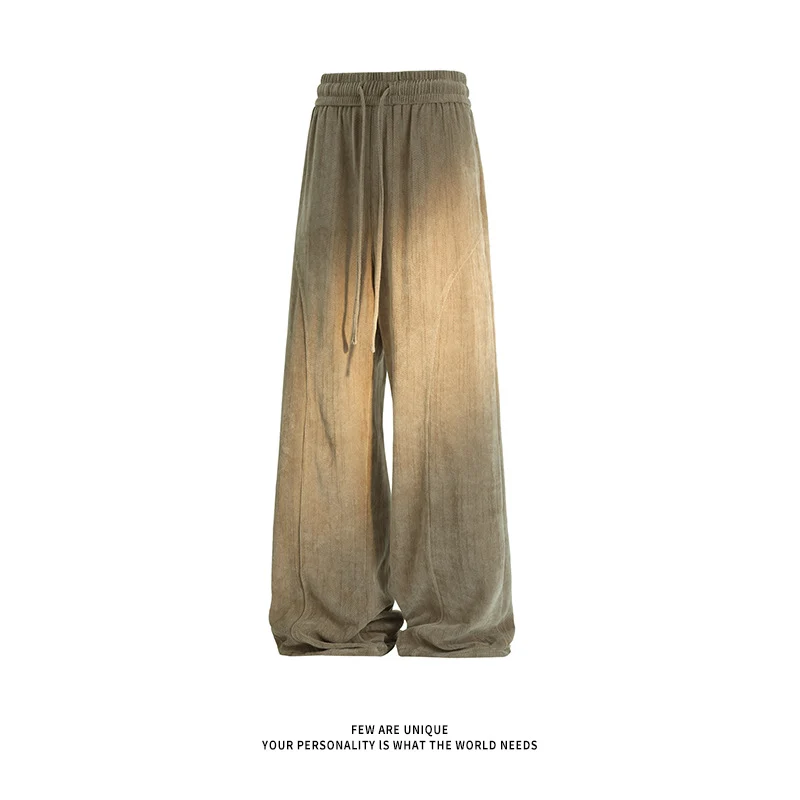 Damen Weite Velours-Loungehose mit hohem Elastikbund und Kordelzug Nord Taschen