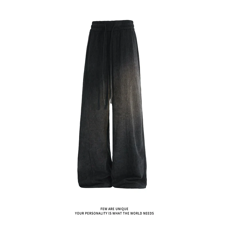 Damen Weite Velours-Loungehose mit hohem Elastikbund und Kordelzug Nord Taschen
