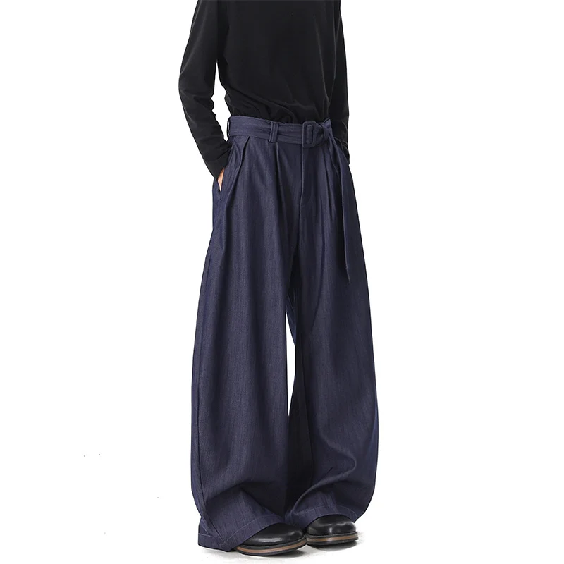 Damen Weite Paperbag-Hose mit hohem Bund, Falten und Taillengürtel Nord Taschen