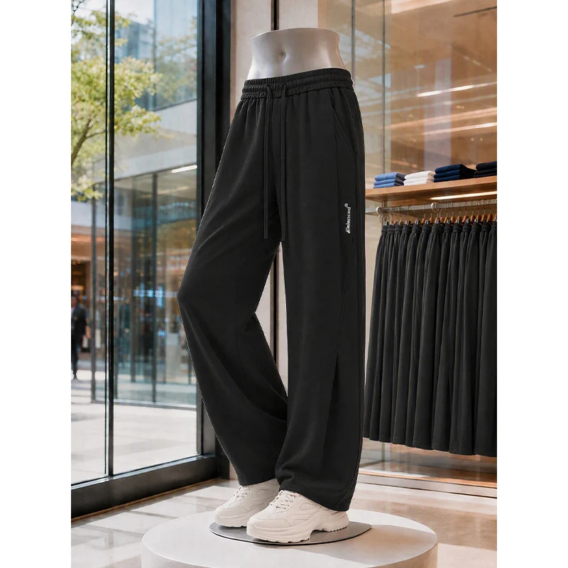 Damen Weite High‑Waist Lounge‑Hose mit Elastikbund, Tunnelzug und seitlichem Schlitz Nord Taschen