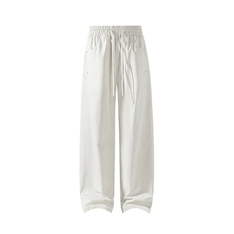 Damen Weit geschnittene Loungehose mit Kordelzug, hoher Taille und tiefen Eingrifftaschen Nord Taschen