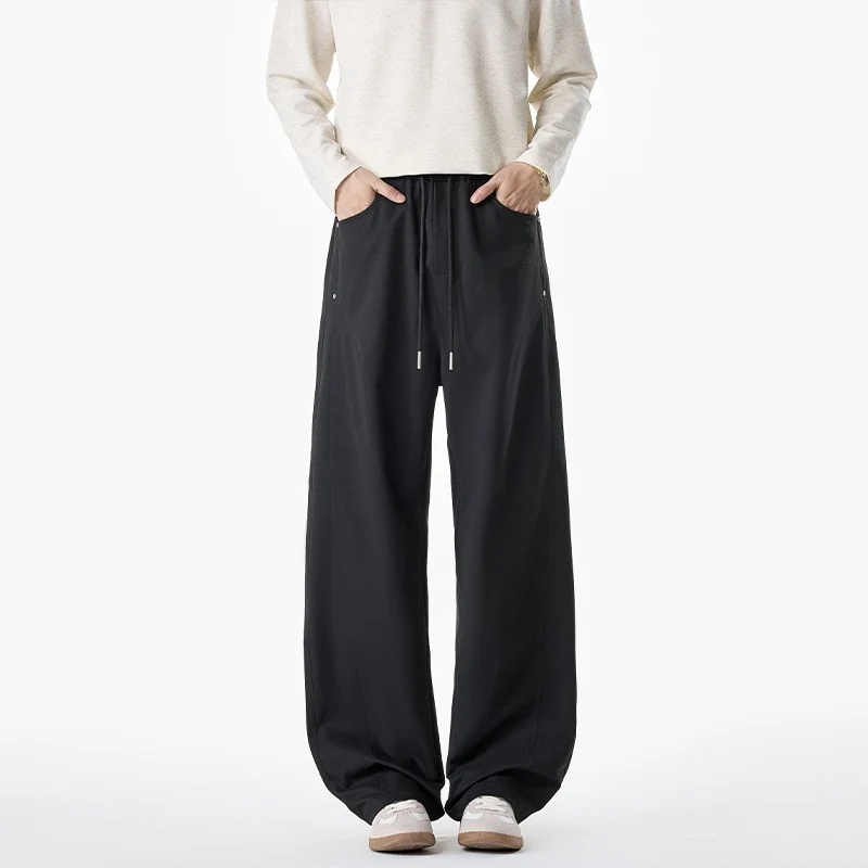Damen Weit geschnittene Loungehose mit Kordelzug, hoher Taille und tiefen Eingrifftaschen Nord Taschen