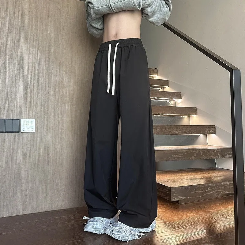 Damen Weit geschnittene Loungehose mit hohem Elastikbund und Kordelzug Nord Taschen