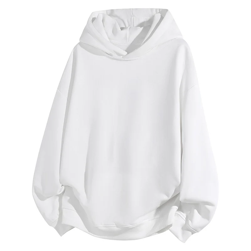Damen Oversize Kapuzenpullover aus weichem Baumwollmix mit geripptem Saum und Raglanärmeln Nord Taschen