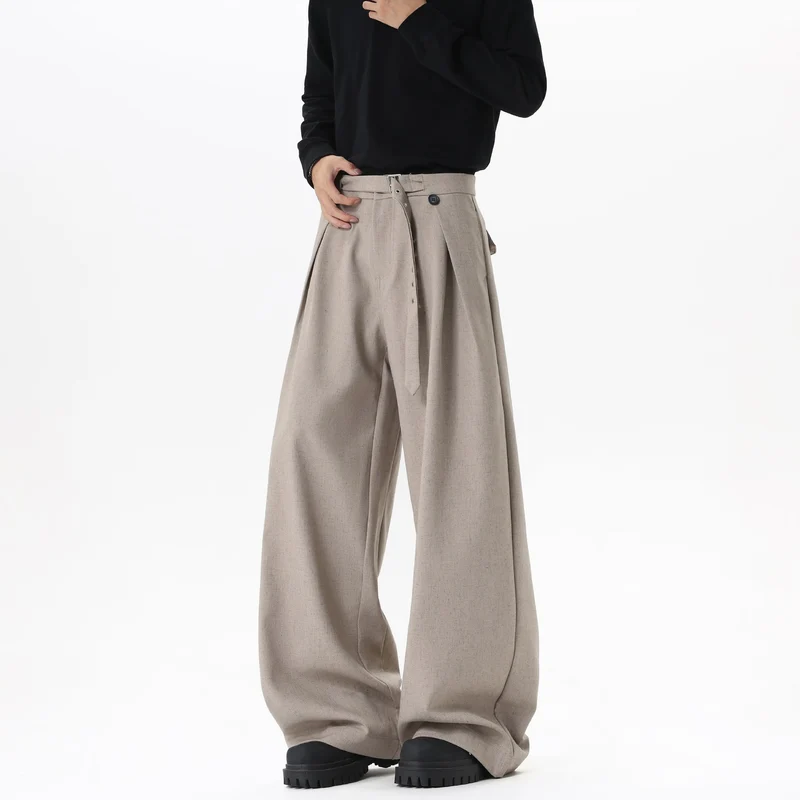 Damen Extraweite Culotte-Hose mit Faltenbund und Ziergürtel Nord Taschen