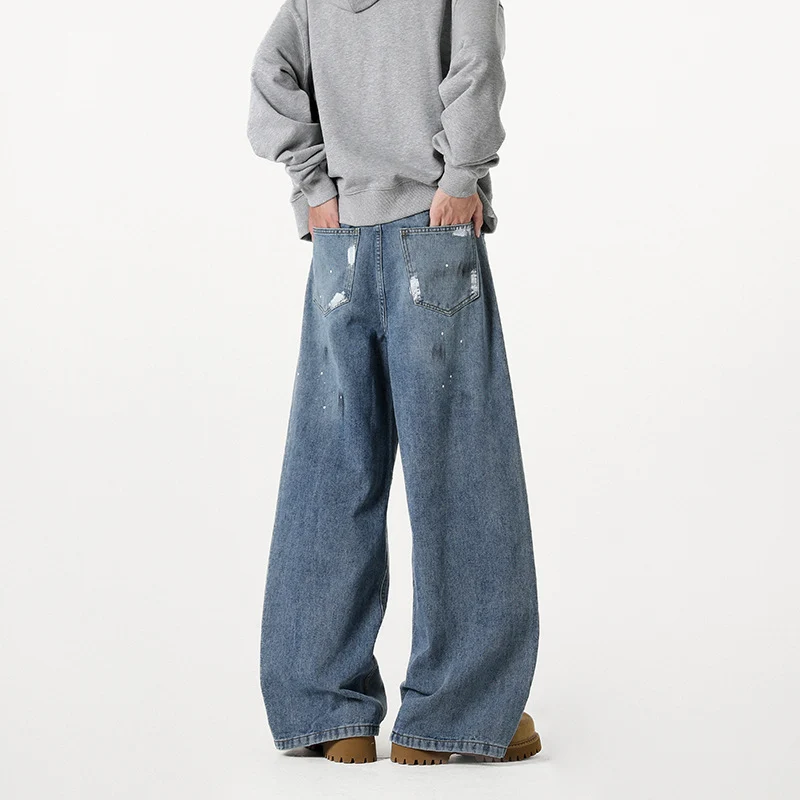 Damen Extraweite Baggy-Jeans mit Sternprint, Distressed-Details und weitem Bein Nord Taschen