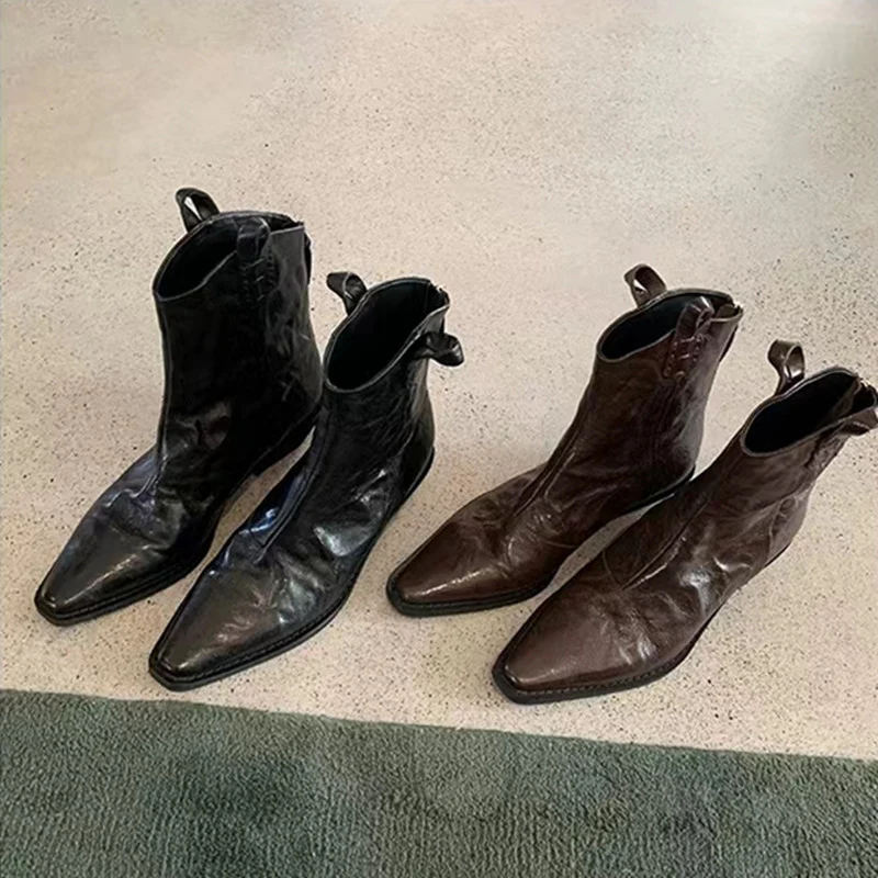 Herren Western-Stiefelette mit spitzer Kappe und Zugschlaufen Nord Taschen