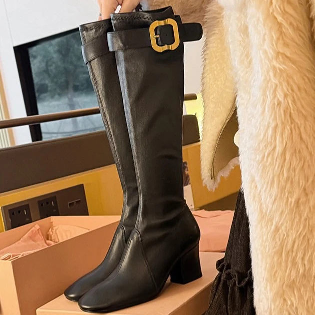 Damen Stretch-Stiefelette mit mittlerem Blockabsatz Nord Taschen