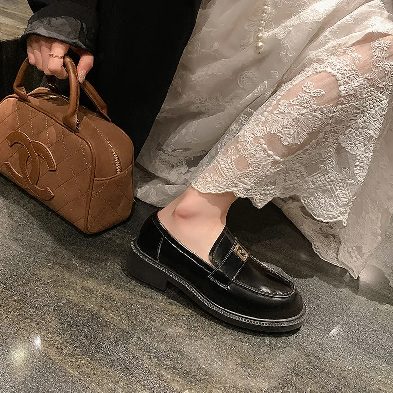 Damen Patent-Loafer im Penny-Design mit sculpted Blockabsatz Nord Taschen
