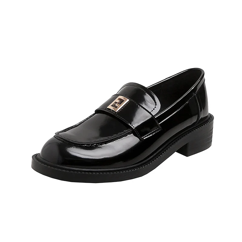 Damen Patent-Loafer im Penny-Design mit sculpted Blockabsatz Nord Taschen