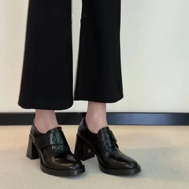 Damen Monkstrap-Loafer mit breitem Riemen und skulpturiertem Blockabsatz Nord Taschen