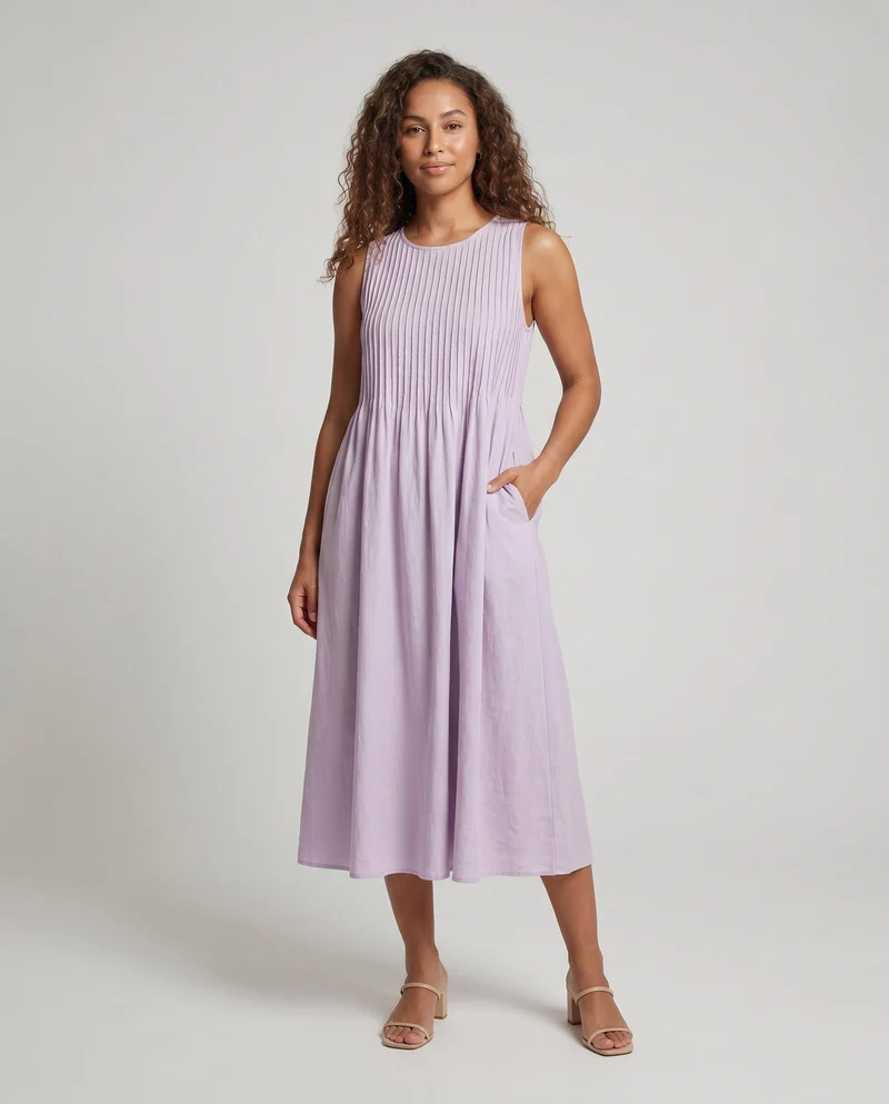 Damen Luftiges Sommerkleid mit elegantem Faltendesign