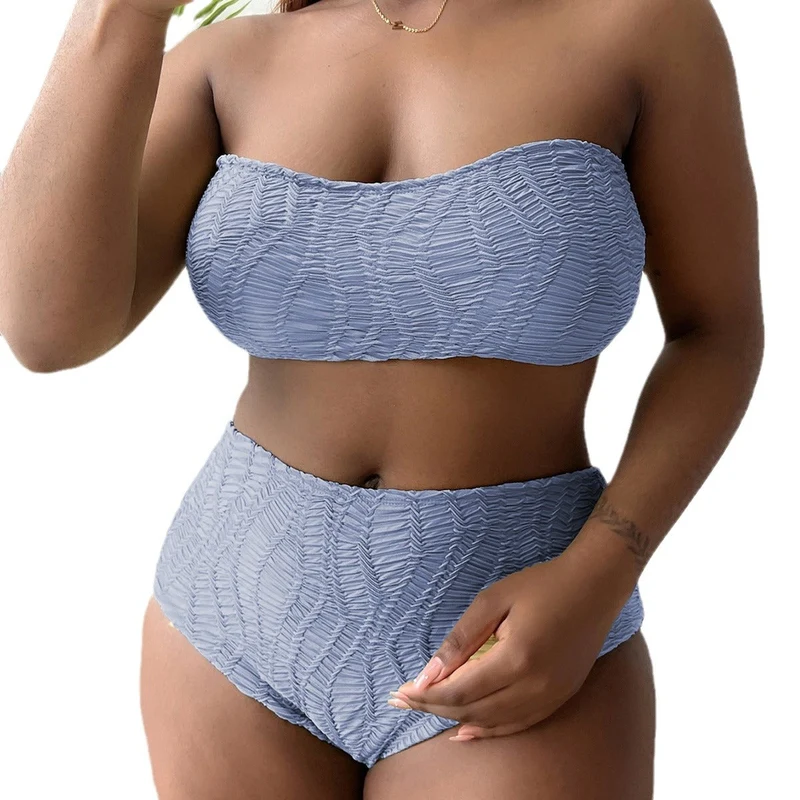 Damen Hoch tailliertes Bustier-Bikini-Set mit Rüschen-Design Nord Taschen