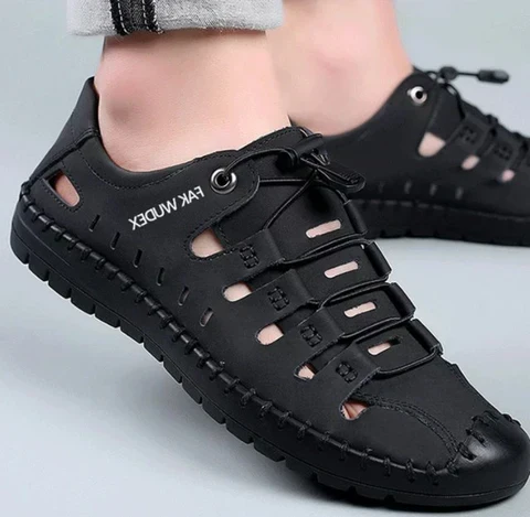 Outdoor Aviator Sandalen aus Leder mit gewickelter Zehe