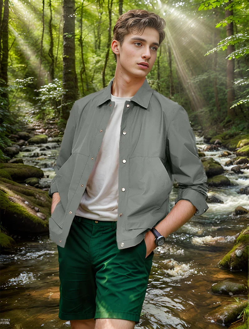 Herren leichte Sommerjacke mit innovativen Details