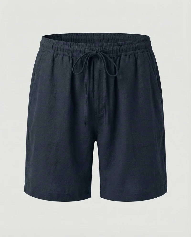 Herren Strandshorts Leinen Lässig Tunnelzug