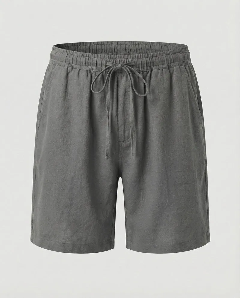 Herren Strandshorts Leinen Lässig Tunnelzug
