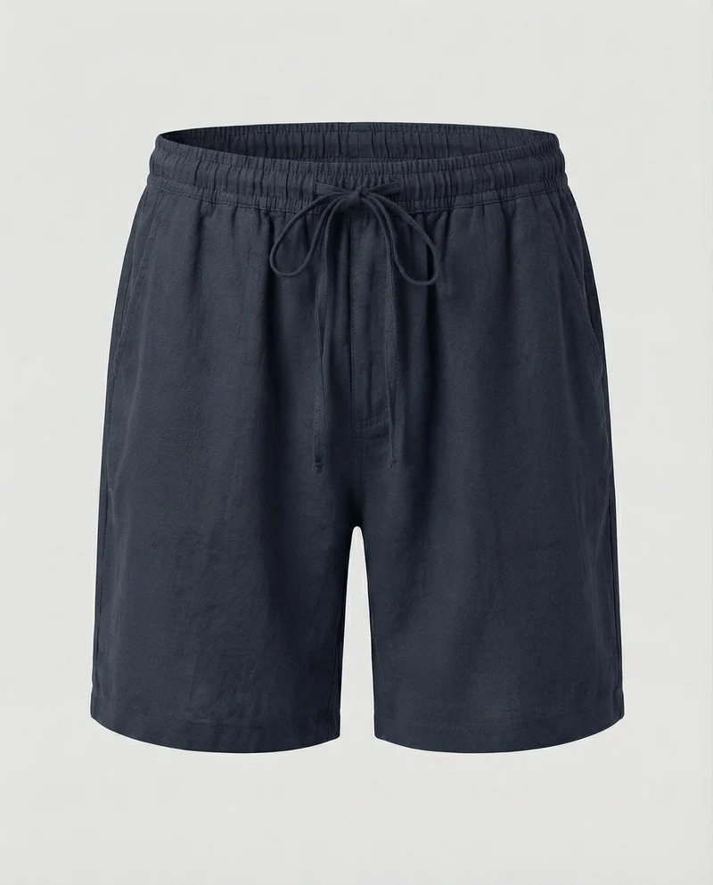 Herren Strandshorts Leinen Lässig Tunnelzug