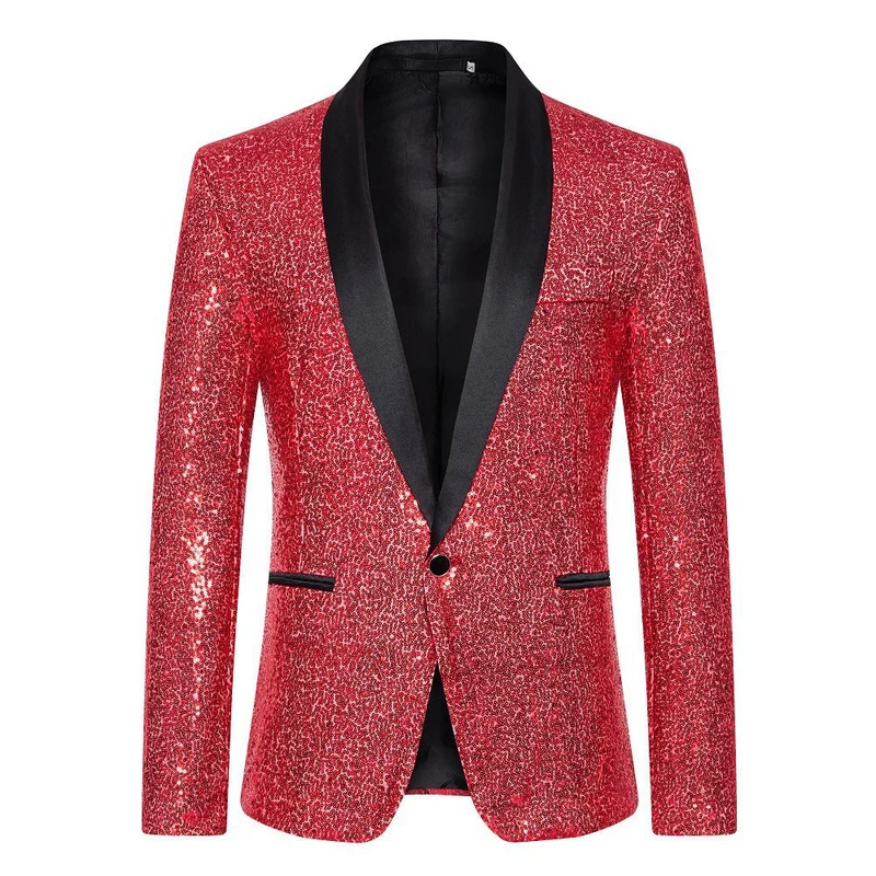 Herren Paillettenblazer mit luxuriösem Schnitt und schimmerndem Effekt