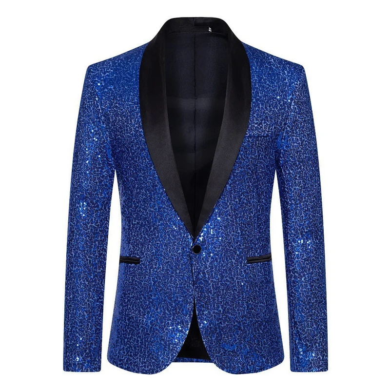 Herren Paillettenblazer mit luxuriösem Schnitt und schimmerndem Effekt