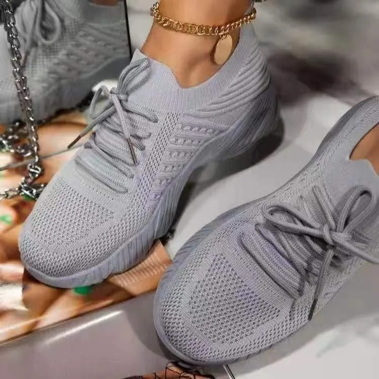 Damen atmungsaktive Sportschuhe mit flexiblem Mesh-Obermaterial und rutschfester Sohle
