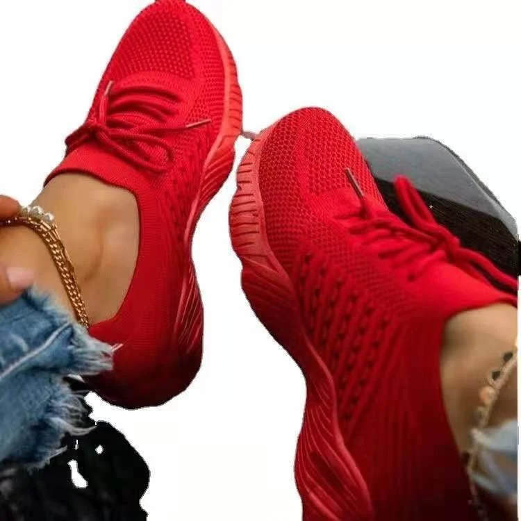 Damen atmungsaktive Sportschuhe mit flexiblem Mesh-Obermaterial und rutschfester Sohle
