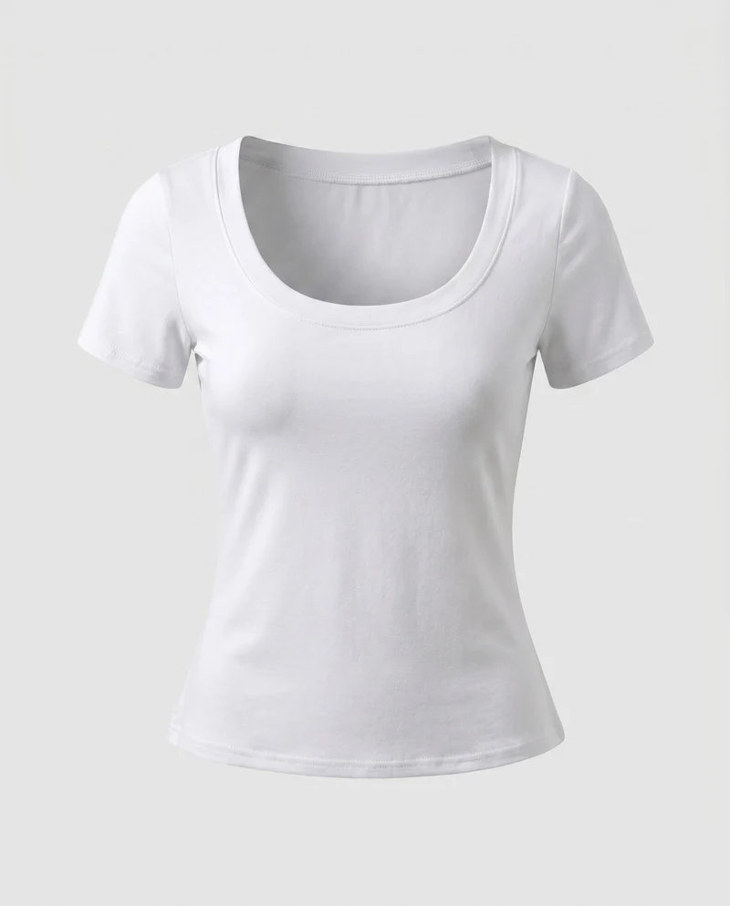 Damen Kurzarm T-Shirt mit weitem Ausschnitt und lässigem Schnitt