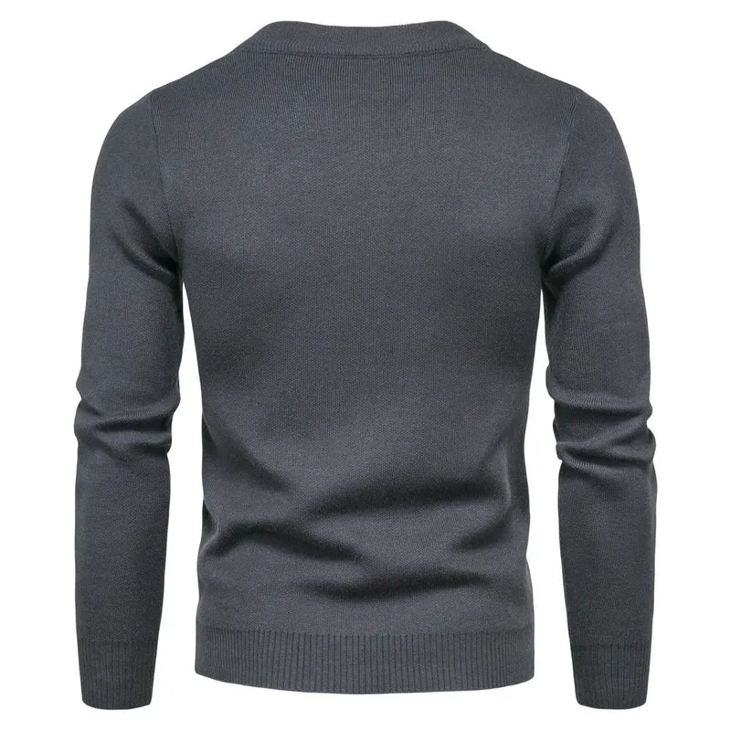 Herren stylische Strickjacke mit modernem Zipper und hohem Kragen
