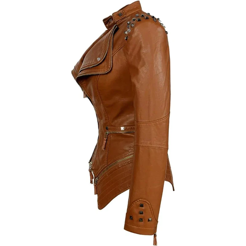 Slim Fit Biker jacke Für Damen Perfekt Für Alltag