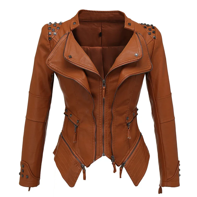 Slim Fit Biker jacke Für Damen Perfekt Für Alltag