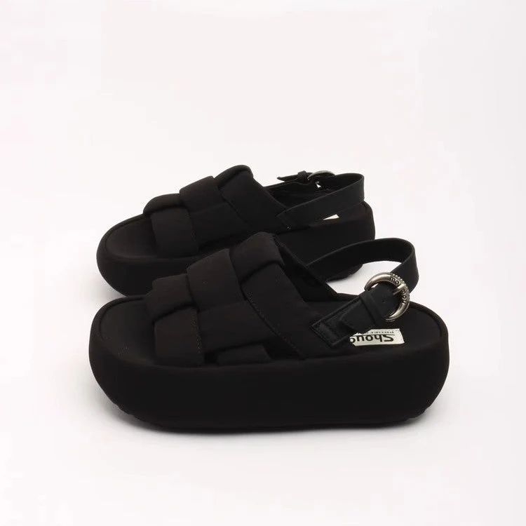 Damen modische Plateau-Sandalen mit elegantem Kreuzriemen und komfortablem Fußbett