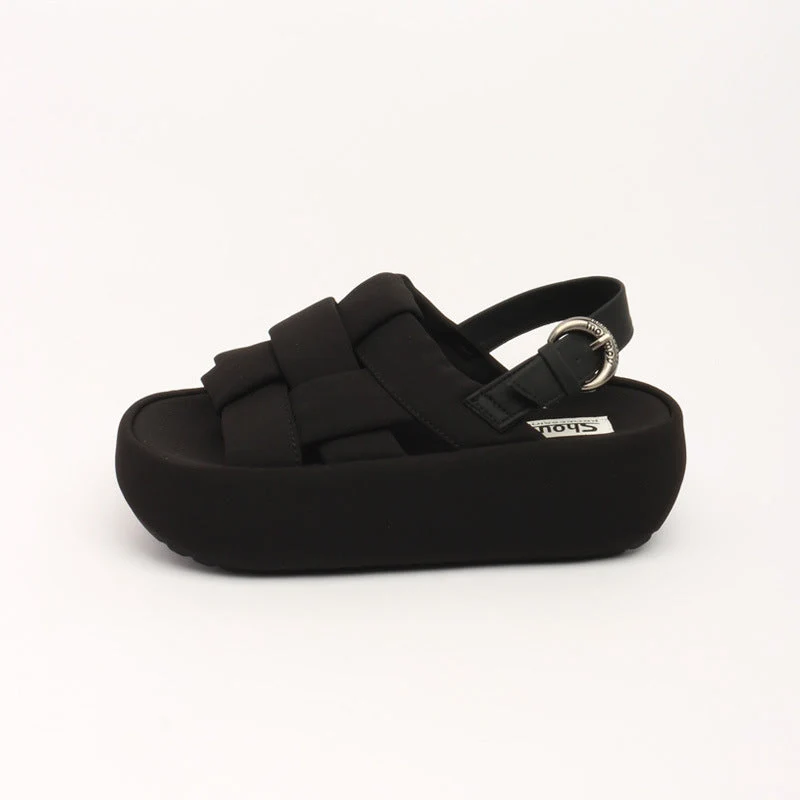 Damen modische Plateau-Sandalen mit elegantem Kreuzriemen und komfortablem Fußbett