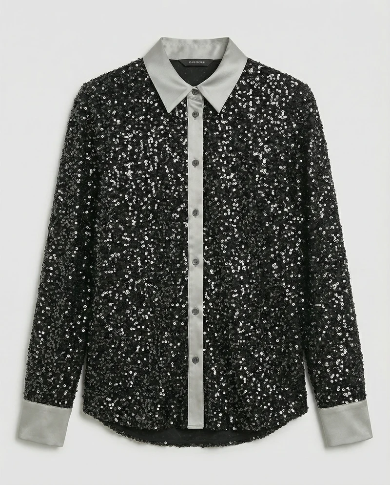 Glitzernde Damen Paillettenbluse