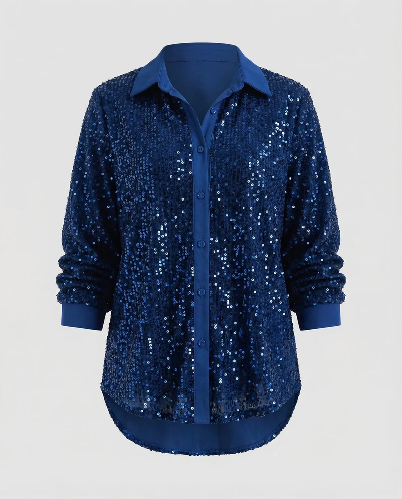 Glitzernde Damen Paillettenbluse
