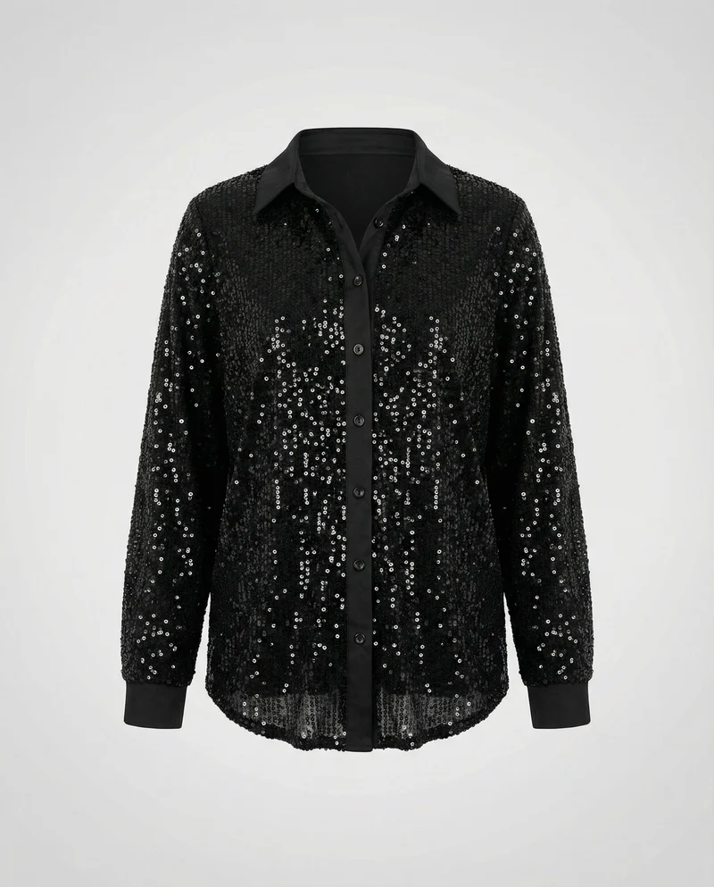 Glitzernde Damen Paillettenbluse