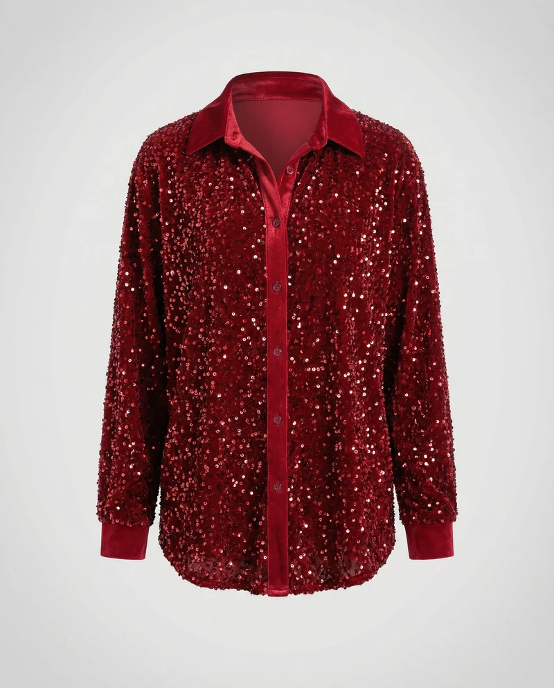Glitzernde Damen Paillettenbluse