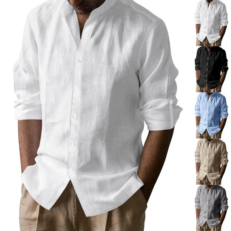Herren Langarmhemd im lässigen Look mit eleganten Knopfdetails