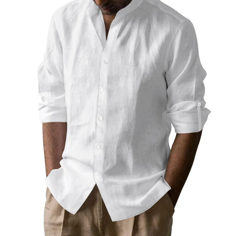 Herren Langarmhemd im lässigen Look mit eleganten Knopfdetails