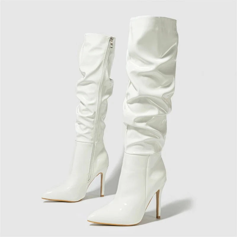 Frauen Über-den-Knie Stiefel Leder Stil