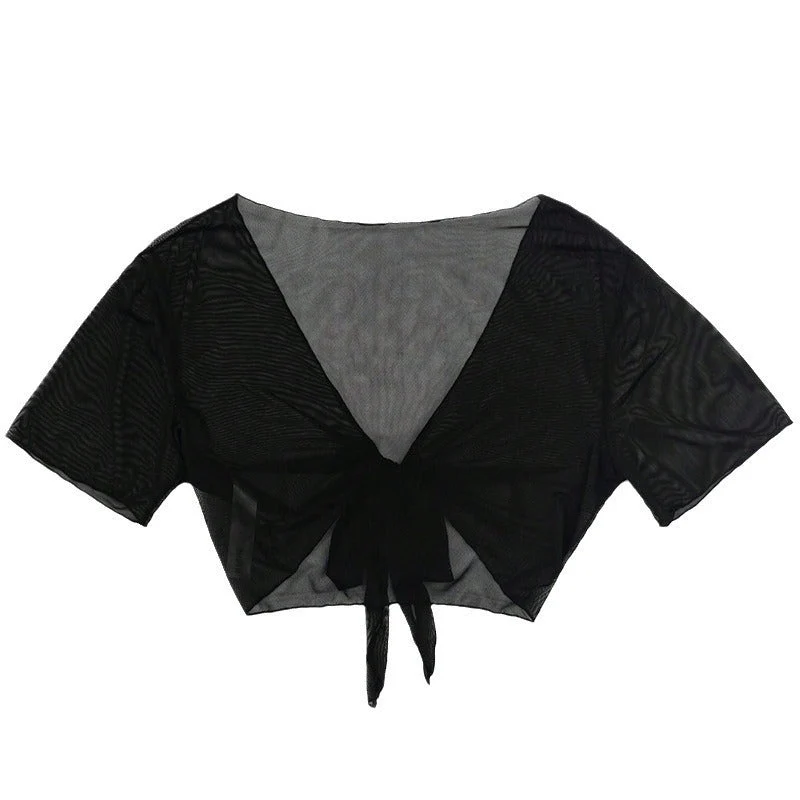 Damen Transparente Kurzarm Bluse