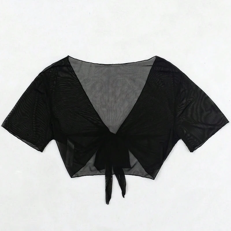 Damen Transparente Kurzarm Bluse
