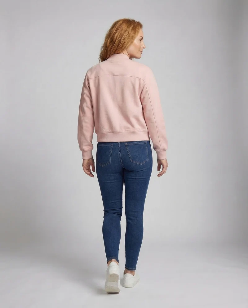 Damen Sweatjacke Bomber Kurz
