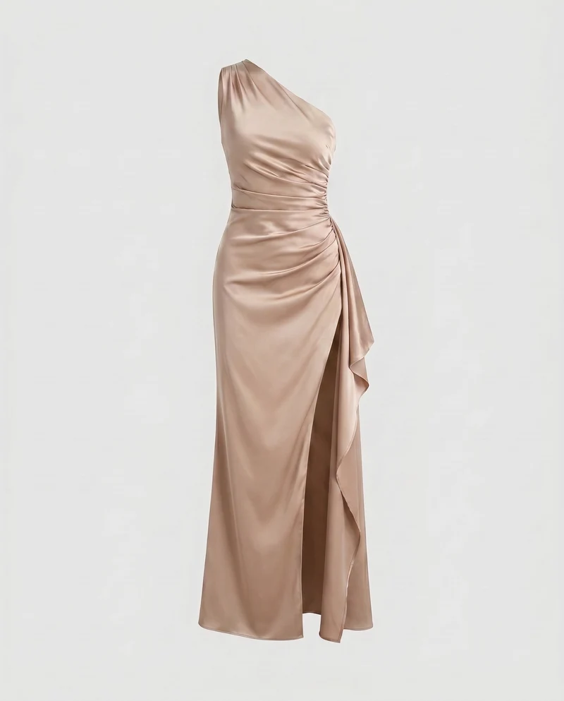 Damen Elegantes und figurbetontes Abendkleid mit asymmetrischem Schnitt