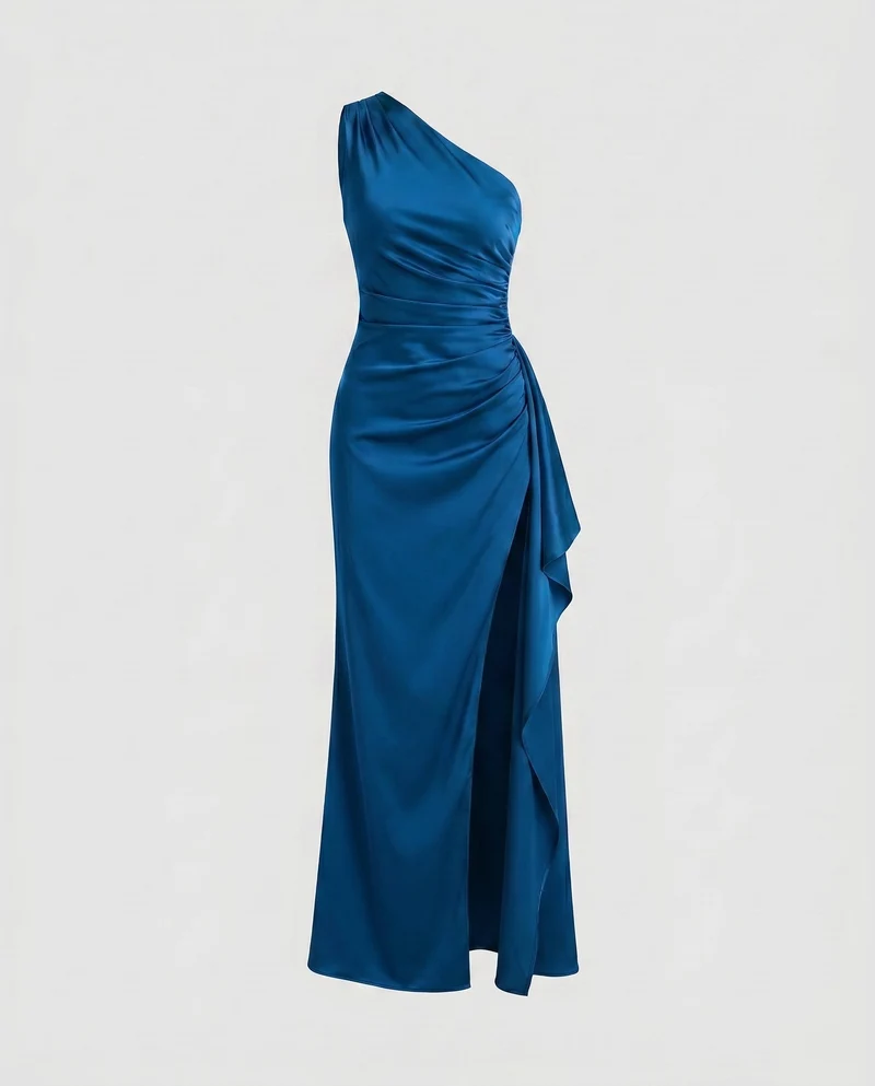 Damen Elegantes und figurbetontes Abendkleid mit asymmetrischem Schnitt