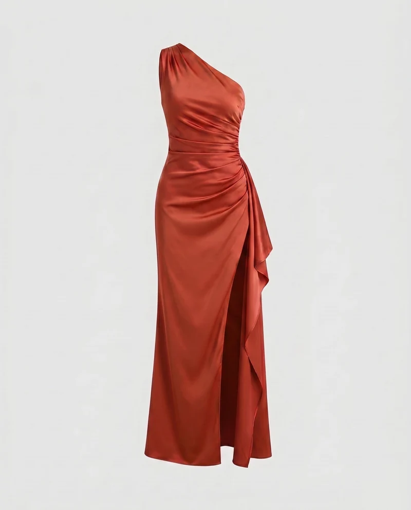 Damen Elegantes und figurbetontes Abendkleid mit asymmetrischem Schnitt