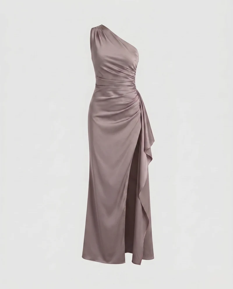 Damen Elegantes und figurbetontes Abendkleid mit asymmetrischem Schnitt