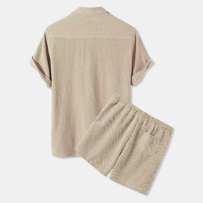 Damen Sonnen-Pyjama Set mit kurzem Shirt und Hose