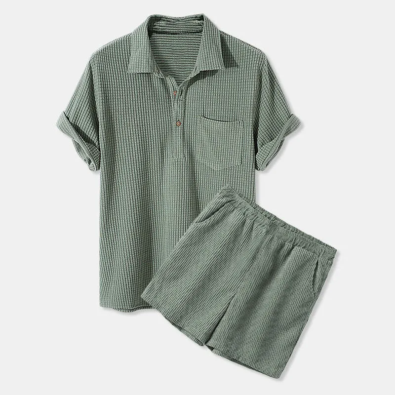 Damen Sonnen-Pyjama Set mit kurzem Shirt und Hose