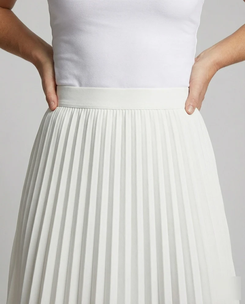 Damen Elegante Schwingende A-Linie Plissee Sonnenplissee-Maxirock
